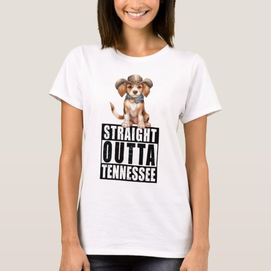 Cowboy Beagle direkt über Tennessee T-Shirt (Vorderseite)