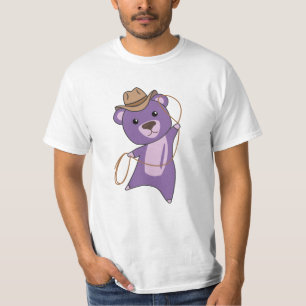 Cowboy Bear Teddy Bear Western Lila T-Shirt
