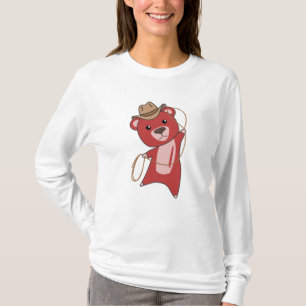 Cowboy Bear Teddy Bear Western Red T-Shirt