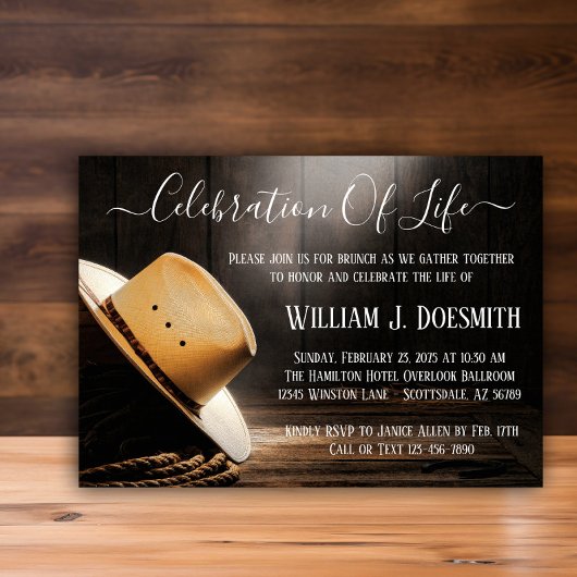 Cowboy-Beerdigungsdienst Einladung