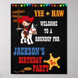 Cowboy Begrüßung Party Western Begrüßungspult Poster