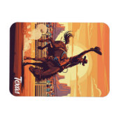 Cowboy bei Rodeo Texas Travel Magnet (Horizontal)