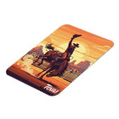 Cowboy bei Rodeo Texas Travel Magnet (Linke Seite)