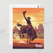 Cowboy bei Rodeo Texas Travel Postkarte (Vorne/Hinten)