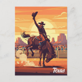 Cowboy bei Rodeo Texas Travel Postkarte