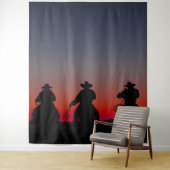 Cowboy bei Sonnenuntergang Wandteppich (Beispiel)