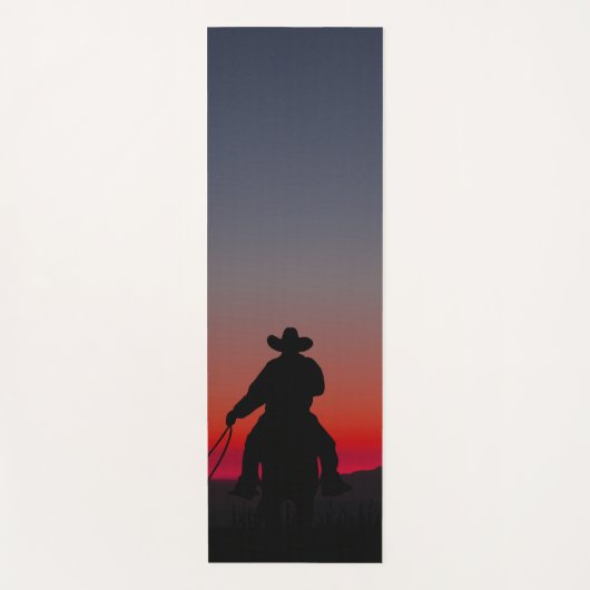 Cowboy bei Sonnenuntergang Yogamatte (Vorderseite)