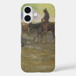Cowboy beim Hüten von Rindern auf der Range von Lo iPhone 16 Hülle