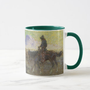Cowboy beim Hüten von Rindern auf der Range von Lo Tasse