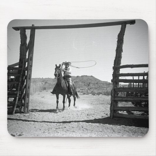 Cowboy beim Lassowerfen Mousepad (Vorne)