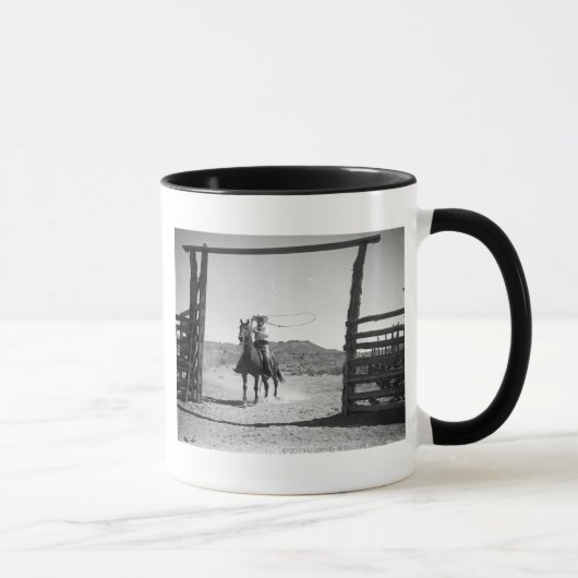 Cowboy beim Lassowerfen Tasse (Rechts)