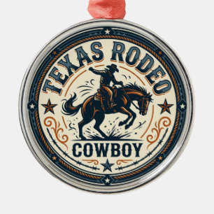Cowboy beim Rodeo, Texas Ornament Aus Metall