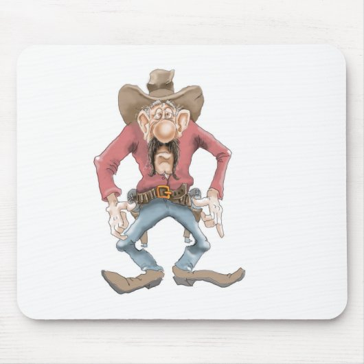 Cowboy bereit Zeichnen Mousepad (Vorne)