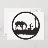 Cowboy beten postkarte (Vorne/Hinten)