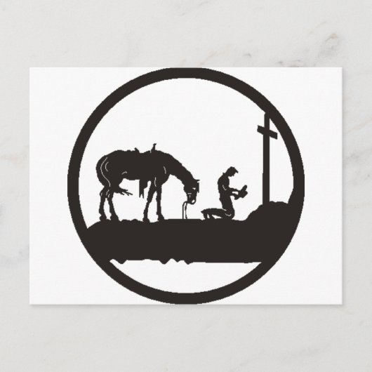 Cowboy beten postkarte (Vorderseite)