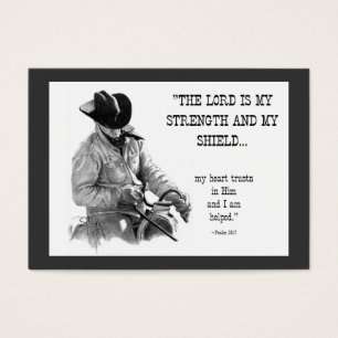 COWBOY, BIBEL-TEXT: BLEISTIFT: ACEO GRÖSSE