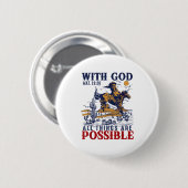 Cowboy Bible Scripture Verse Western Jesus For Men Button (Vorne & Hinten)