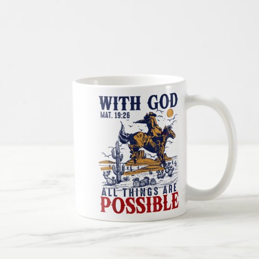 Cowboy Bible Scripture Verse Western Jesus For Men Kaffeetasse (Rechts)