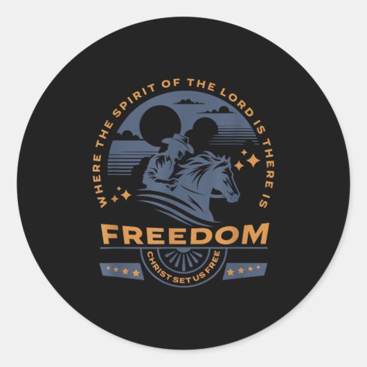 Cowboy Bible Scripture Verse Western Jesus For Men Runder Aufkleber (Vorderseite)