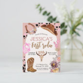 Cowboy Birthday 1. Rodeo Geburtstagsparty Postkarte (Stehend Vorderseite)