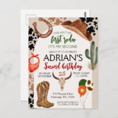 Cowboy Birthday 2. Rodeo Geburtstagsparty Postkarte (Vorne/Hinten)