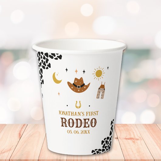 Cowboy Birthday Boy Pappbecher