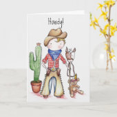 Cowboy Birthday Card Karte (Gelbe Blume)