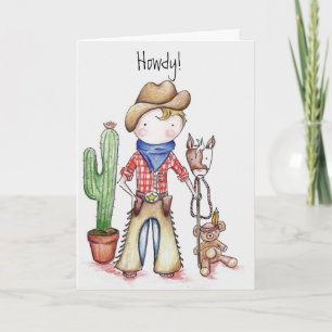Cowboy Birthday Card Karte