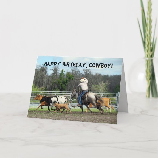 Cowboy Birthday Card Karte (Vorderseite)