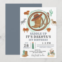 Cowboy Birthday Einladung