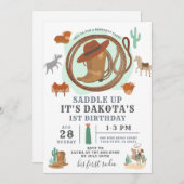Cowboy Birthday Einladung (Vorne/Hinten)