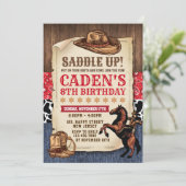 Cowboy Birthday Einladung (Stehend Vorderseite)