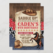 Cowboy Birthday Einladung (Vorne/Hinten)