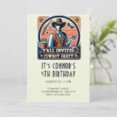 Cowboy Birthday Einladung (Stehend Vorderseite)