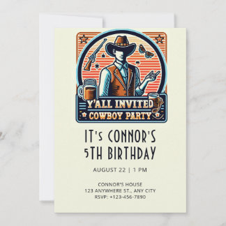Cowboy Birthday Einladung