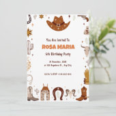 Cowboy Birthday Einladung (Stehend Vorderseite)