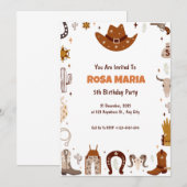 Cowboy Birthday Einladung (Vorne/Hinten)
