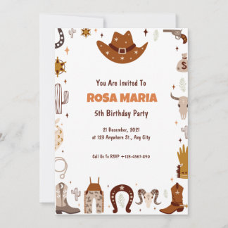 Cowboy Birthday Einladung