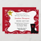 Cowboy Birthday Einladung (Vorne/Hinten)