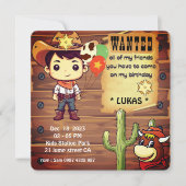 Cowboy Birthday Einladung (Vorderseite)
