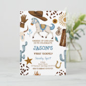 Cowboy Birthday Einladung (Stehend Vorderseite)