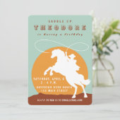 Cowboy Birthday Einladung (Stehend Vorderseite)