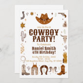 Cowboy Birthday Einladung (Vorne/Hinten)