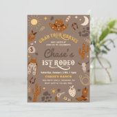 Cowboy Birthday Einladung | 1. Rodeo - Einladung (Stehend Vorderseite)