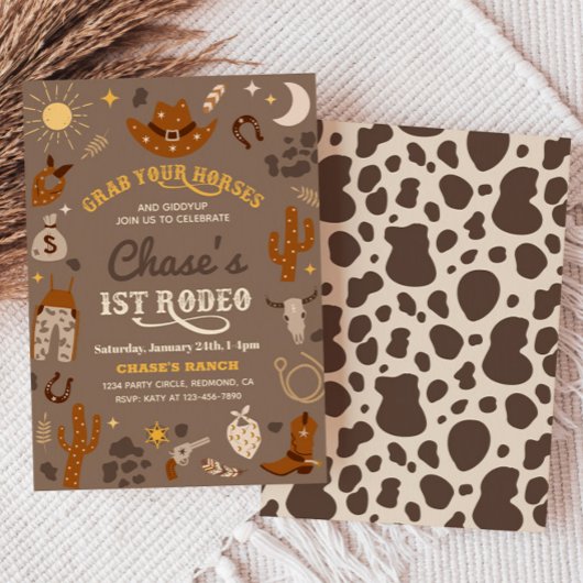 Cowboy Birthday Einladung | 1. Rodeo - Einladung