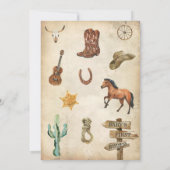 Cowboy Birthday Einladung 1. Rodeo Einladung (Rückseite)