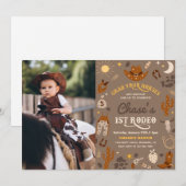 Cowboy Birthday Einladung | 1. Rodeo - Einladung (Vorne/Hinten)