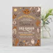 Cowboy Birthday Einladung | 3. Rodeo - Einladung (Stehend Vorderseite)