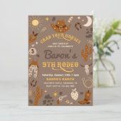 Cowboy Birthday Einladung | 9. Rodeo - Einladung (Stehend Vorderseite)