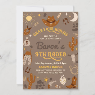 Cowboy Birthday Einladung 9. Rodeo - Einladung